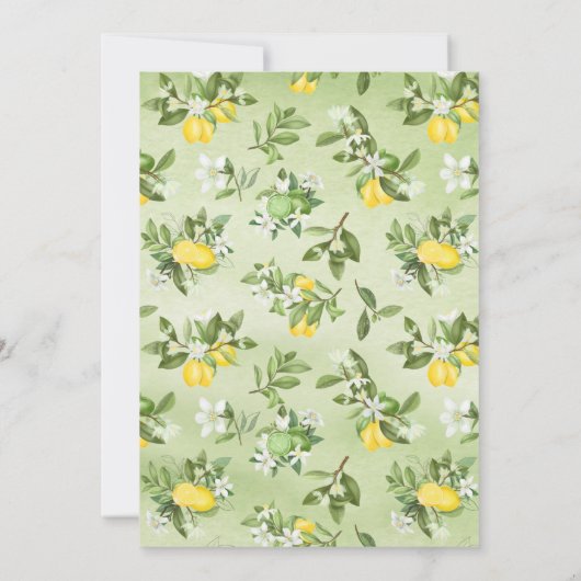 Invitation de la nuptiale citron et chaux d'été (Dos)