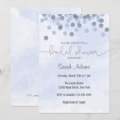 Invitation de la nuptiale Confetti Blue (Devant / Derrière)