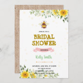 Invitation de la nuptiale d'abeille au miel floral (Devant / Derrière)