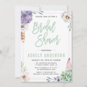 Invitation de la nuptiale de Boho Succulent du dés (Devant)