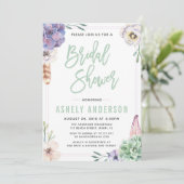 Invitation de la nuptiale de Boho Succulent du dés (Debout devant)