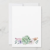 Invitation de la nuptiale de Boho Succulent du dés (Dos)