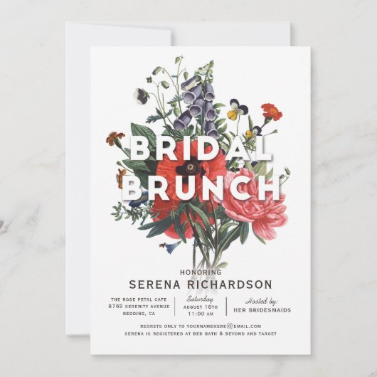 Invitation de la nuptiale de Brunch (Devant)