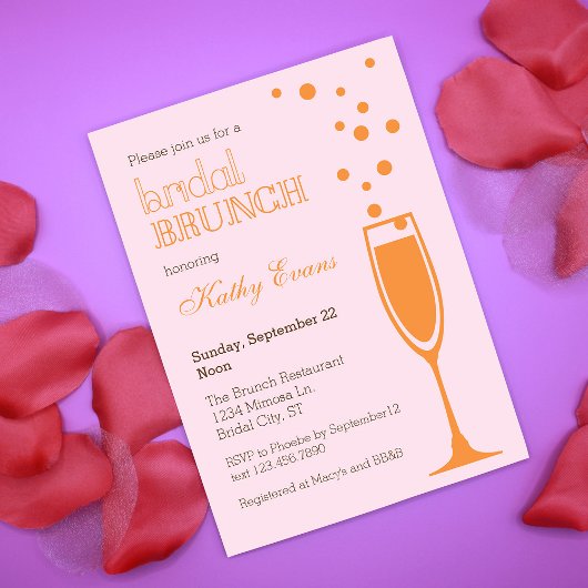 Invitation de la nuptiale de Brunch de Mimosa