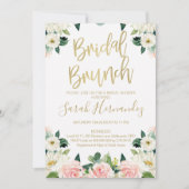 Invitation de la nuptiale de Brunch Floral rose (Devant)