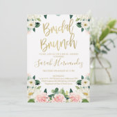 Invitation de la nuptiale de Brunch Floral rose (Debout devant)