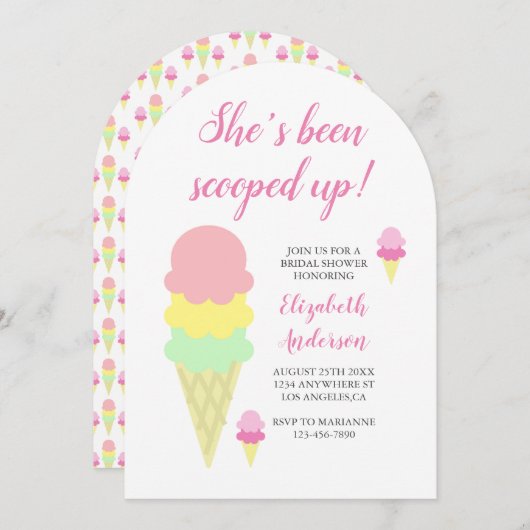 Invitation de la nuptiale de crème glacée (Devant / Derrière)