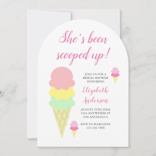 Invitation de la nuptiale de crème glacée (Devant)