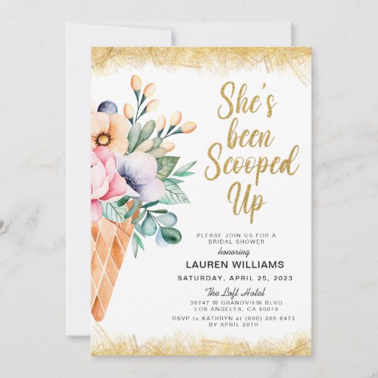 Invitation de la nuptiale de crème glacée (Devant)