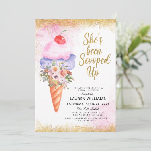 Invitation de la nuptiale de crème glacée (Debout devant)