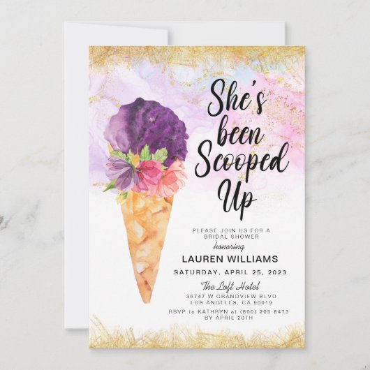 Invitation de la nuptiale de crème glacée (Devant)