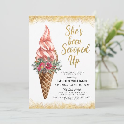 Invitation de la nuptiale de crème glacée (Debout devant)