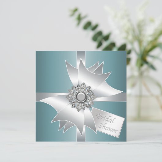 Invitation de la nuptiale de la bow en diamant ble (Debout devant)