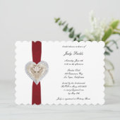 Invitation de la nuptiale de la dentelle rouge Uni (Debout devant)
