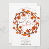Invitation de la nuptiale de la feuille d'automne (Devant / Derrière)