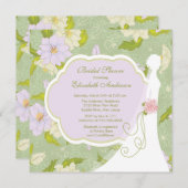 Invitation de la nuptiale de la mariée florale vio (Devant / Derrière)