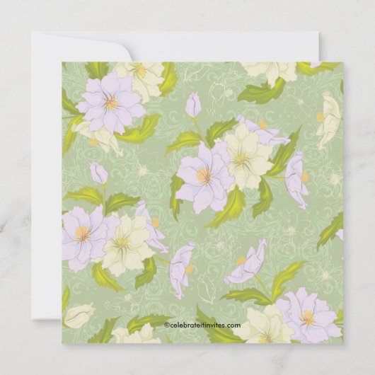 Invitation de la nuptiale de la mariée florale vio (Dos)