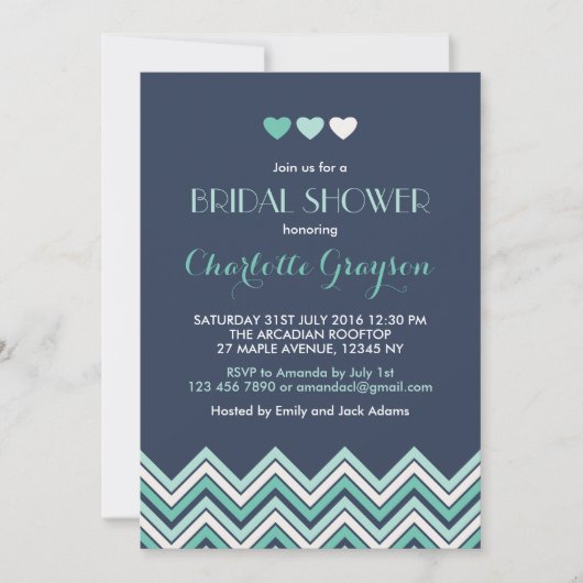 Invitation de la nuptiale de la Marine Blue Aqua C (Devant)