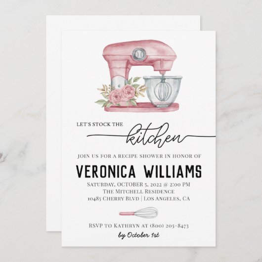 Invitation de la nuptiale de la recette (Devant / Derrière)