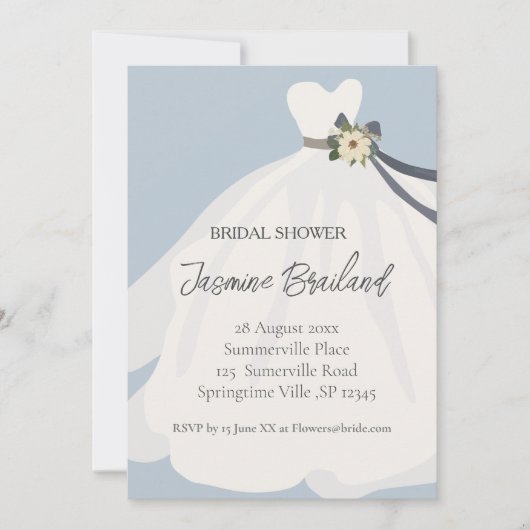 Invitation de la nuptiale de mariée florale simple (Devant)