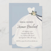 Invitation de la nuptiale de mariée florale simple (Devant / Derrière)