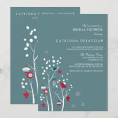 Invitation de la nuptiale de neige turquoise et ro (Devant / Derrière)