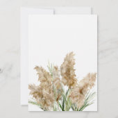 Invitation de la nuptiale de Pampas Grass Boho (Dos)