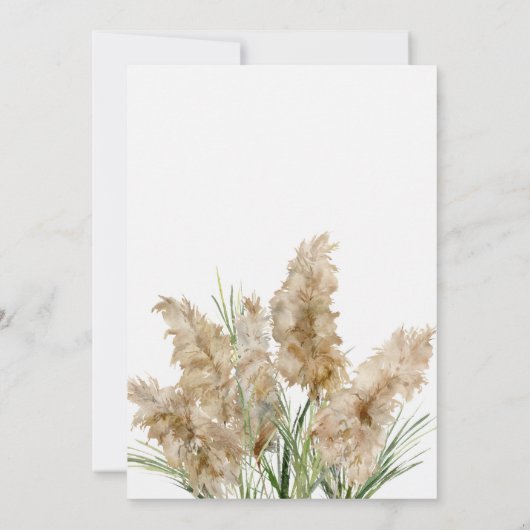 Invitation de la nuptiale de Pampas Grass Boho (Dos)