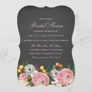 Invitation de la nuptiale de tableau noir du jardi