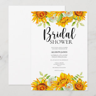 Invitation de la nuptiale de tournesol d'aquarelle