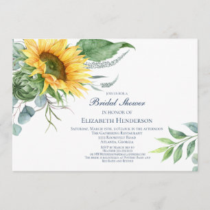 Invitation de la nuptiale de tournesol d'aquarelle