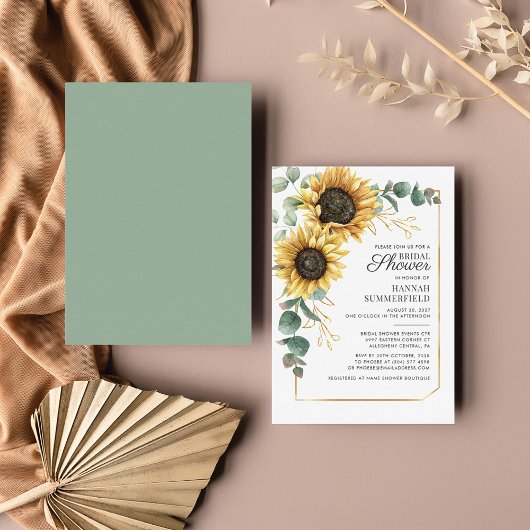 Invitation de la nuptiale de tournesol Eucalyptus