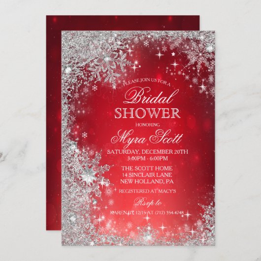 Invitation de la nuptiale de vacances d'hiver (Devant / Derrière)