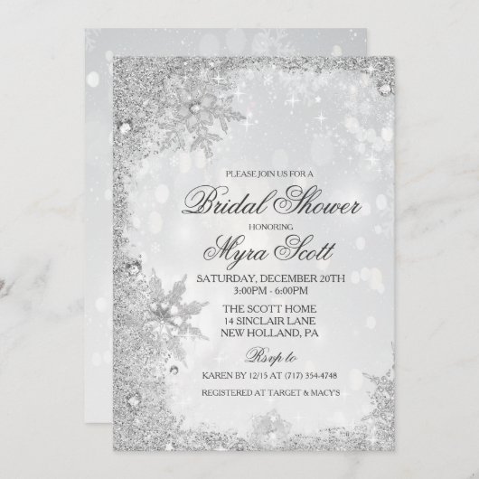 Invitation de la nuptiale de vacances d'hiver (Devant / Derrière)