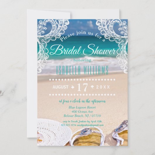 Invitation de la nuptiale d'été Ocean Beach (Devant)