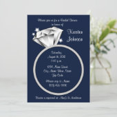 Invitation de la nuptiale Diamond Ring Marine Blue (Debout devant)