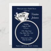 Invitation de la nuptiale Diamond Ring Marine Blue (Devant / Derrière)