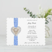 Invitation de la nuptiale en dentelle bleue Unicor (Debout devant)