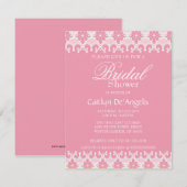 Invitation de la nuptiale en dentelle rose et blan (Devant / Derrière)