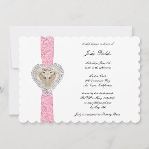 Invitation de la nuptiale en dentelle rose Unicorn