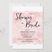 Invitation de la nuptiale en dentelle rose vintage (Devant)