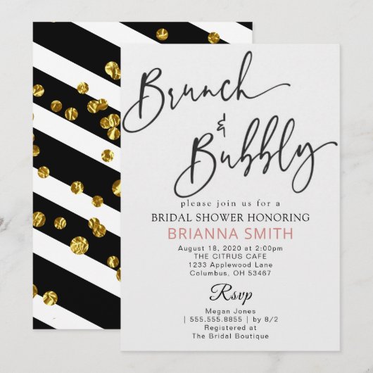 Invitation de la nuptiale et de Bubbly Mimosa (Devant / Derrière)