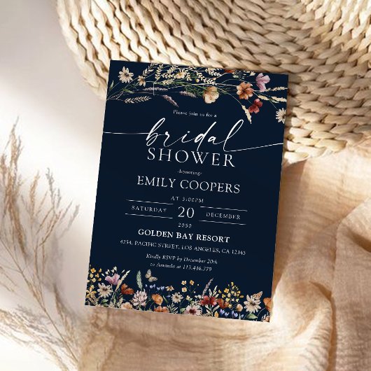 Invitation de la nuptiale Fleur sauvage Blue Mini
