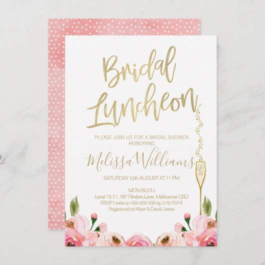 Invitation de la nuptiale florale (Devant / Derrière)