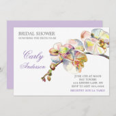 Invitation de la nuptiale florale de l'orchidée de (Devant / Derrière)