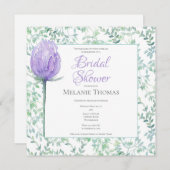 Invitation de la nuptiale Lilac et Green Foliage (Devant / Derrière)