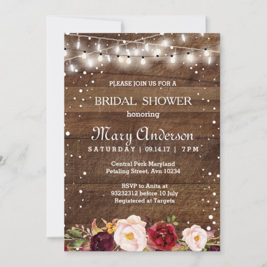 Invitation de la nuptiale Marsala d'hiver (Devant)