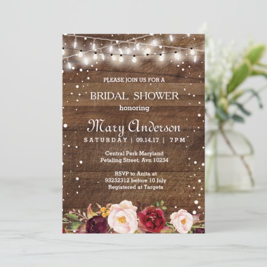 Invitation de la nuptiale Marsala d'hiver (Debout devant)