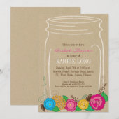 Invitation de la nuptiale Mason Jar (Devant / Derrière)