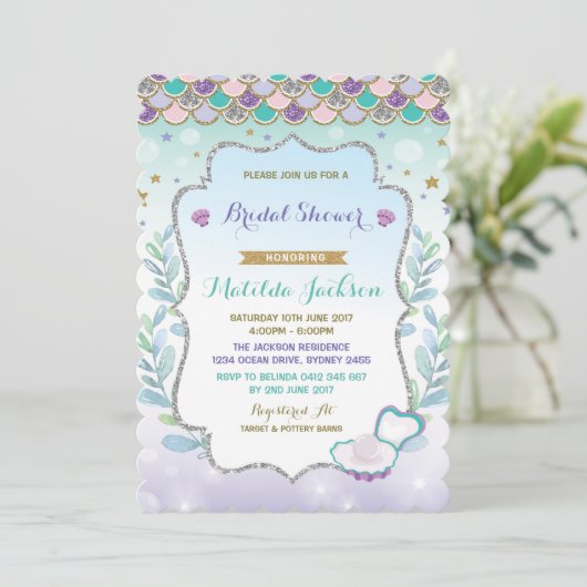 Invitation de la nuptiale Mermaid Beach Ocean Part (Debout devant)